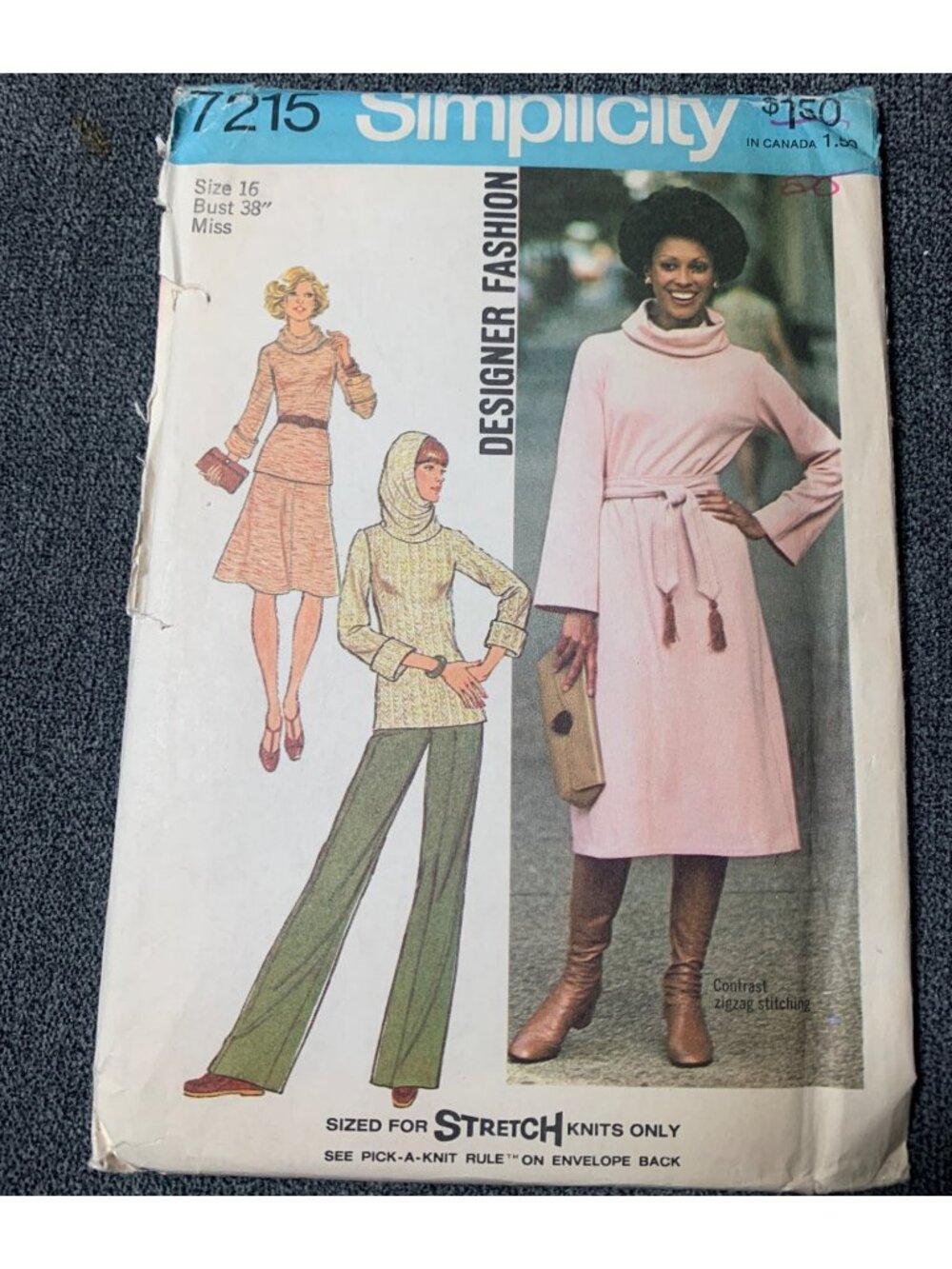 Simplicity Misses Dress Skirt Pant Sewing Pattern Size 16 7215 Uncut 1970s
